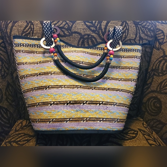 Sombvueltiao Columbia colorful Flecha Woven Tote bag purse - Picture 5 of 8